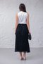 Women's Black Lace Tulle Detail Midi Length Pleated Lined Stylish Skirt - 4
