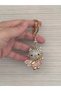 Gold Color Stone with Cute Cat Figure Keychain – Stone Detail Bag and Key Accessory - 5