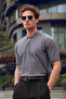 Men's Polo Collar Half Zipper T-Shirt - 6