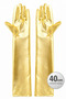 Gold-Colored Luxurious Satin Gloves, 40 Cm, Cceldr02. - 3