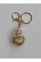 Red Color Stone Heart Figurine Keychain – Stone Detail Bag and Key Accessory - 3