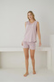 Women's Single Jersey Fabric Zero Sleeve Shorts Vizyon Pink Pajama Set