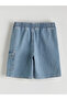 Boy's Cargo Jean Shorts with Elastic Waist - 2