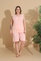 Large Size Women's Pajama Set with Shorts Milan Fabric Printed Curve Model - 6