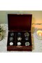 Wooden 9-Compartment Watch Box Decorative Watch Accessory Storage Box Organizer - 5