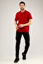 Polo Neck T-Shirt 100% Cotton Claret Red Men - 4