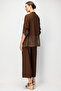 Women's Skirt and Sleeve Mesh Summer Jacket Brown - 3