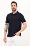 Polo Neck T-Shirt 100% Cotton Navy Blue Men