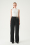 Black Belt Detail Palazzo Pants 8421A - 3