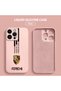 iPhone 14 Pro Max Compatible Soft Silicone Phone Case with Velvet Camera Protections Porsche Pattern - 3