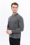Men's Long Sleeve Polo Neck Cotton T-Shirt Long Sleeve t Shirt Anthracite Melange - 3