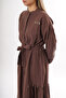 Hakim Yaka Linen Long Dress 703 Brown - 3