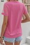 New Season Women's Short Sleeve Tulle Detail Stone Embroidered Janjan K Crepe Blouse - 2