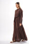 Hakim Yaka Linen Long Dress 703 Brown - 5