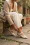 Frances Hasir Detailled Ankle-Tie Women's Shoes B Ballet Flats Beige - 3