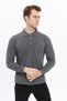 Men's Long Sleeve Polo Neck Cotton T-Shirt Long Sleeve t Shirt Anthracite Melange - 5