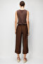 Women's Elastic Waist Pocketed Pants Brown - 6