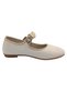 Beige Fabric Buckle Strap Daily Ballerina Shoes - 5