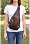 Genuine Leather Unisex 2 Compartments 4 Pockets Top-Covered Hidden Compartment Bodybag Body and Chest Bag