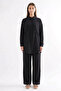 Cross Pocket Detail Safari Suit with Trousers 910 Black