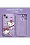 iPhone 15 Compatible Soft Silicone Phone Case with Velvet Camera Protections Kitty Pattern - 3