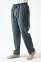 Men's Pine Green Waist Tie-Detail Baggy Muslin Trousers - 3