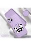 غطاء هاتف من السيليكون الناعم متوافق مع هاتف iPhone 13 بنمط Panda مع حماية للكاميرا مكونة من مخمل قطع