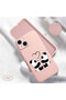 iPhone 15 Compatible Panda Pattern Soft Silicone Phone Case with Velvet Camera Protections