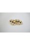 Kp328 Oval Stone Detail Gold Hoop Earrings (Diameter 12 mm) - 2