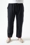Men's Black Bel Tie-Detail Baggy Muslin Trousers - 3