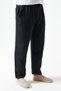 Men's Black Bel Tie-Detail Baggy Muslin Trousers - 5