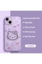 iPhone 15 Compatible Soft Silicone Phone Case with Velvet Camera Protections Hello Kitty Pattern - 2