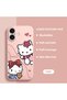 iPhone 16 Compatible Soft Silicone Phone Case with Velvet Camera Protections Kitty Pattern - 2