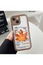 iPhone 13 Compatible Transparent Magsafe Wireless Corner Silicone Phone Case Maple Leaf Pattern
