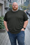 Men's Plus Size Summer Knitwear Khaki T-Shirt - 3