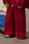 Wide Leg Sweatpants with Stitching Detail - 2