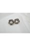 Kp352 Gold Color Textured Round Earrings (Diameter 22 mm) - 2