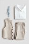 4-piece linen-blend dressy set - 4