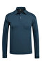 Men's Shirt Collar Long Sleeve Pocket Seasonal Petrol Combed Cotton Sweat Classic Pattern - 5300 - 2