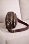 Women's Multi-Compartment Bitter Brown Daily Crossbody Leather Bag – Convenient Model with Zipper - 2