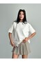 Crew Neck Ecru Modal Fabric Women's T-Shirt - 5