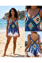 Megahan Boutique Colorful Hand-Knitted Patterned Crochet Heat Trend Blue Bustier - 2