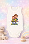 Baby Bodysuit with Funny Writing Abi Kardeş Kanarya Printed 100% Cotton Body (Newborn & Baby) - 2