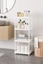 4-Tier White 40X33 Portable Organizer Plastic Kitchen Bathroom Cabinet Shelf – Pantry Laundry Room Shelf - 4