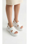 Open Sides and Front, Elastic Ankle, Summer Women's High Wedge Heel Sandals Shoes - 8