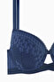 Crossed Elastic Detailed Lace Pack Low-Cut Bra - Double Push up - Fashion - 2510 - Blue - 2