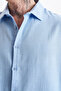 Linen Blended 100% Cotton Comfortable Fit Off-Shoulder Men's Plain Shirt, Men's Plain Shirt - 4