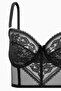 Lace Bustier Bra - Without Pads - Fashion - 2500 - Black - 2