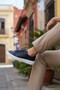 Men's Navy Blue Genuine Leather Sports Casual Daily Shoes – Comfortable and Stylish Design - 2