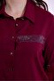 Plus Size Women's Stone Detailed Shirt Burgundy - 7